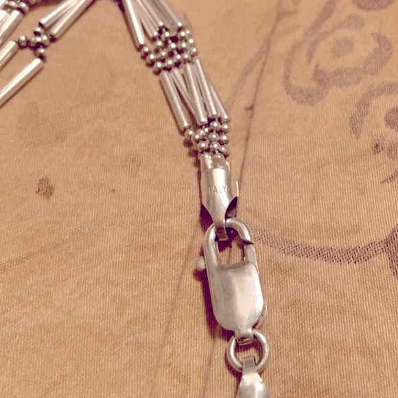 Italian Silver Multi Strand Necklace - Picture 3 of 3